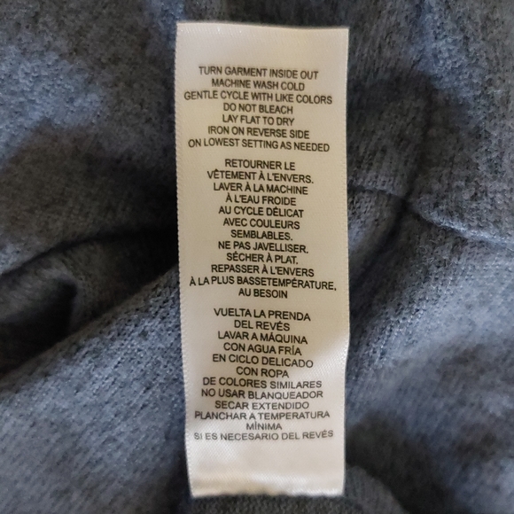 Studio 1886 Plus Size Heathered Blue Extra Soft Criss Cross Neckline Sweater Top - Picture 7 of 7